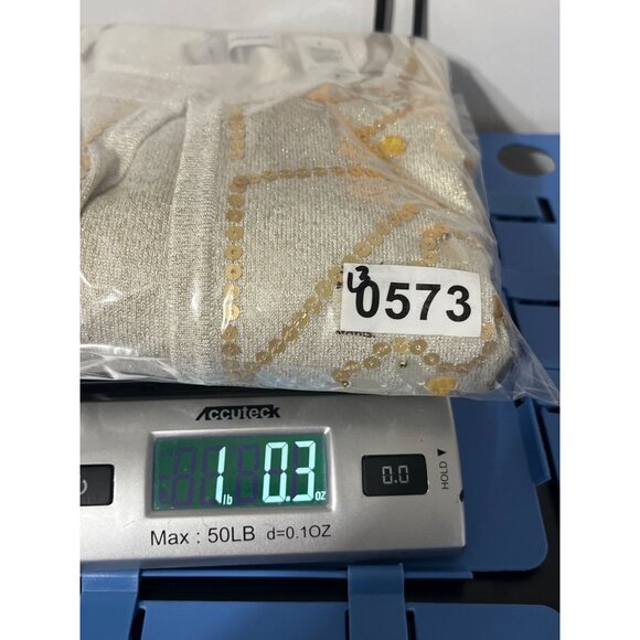 Alfred Dunner Champagne Embellished Open Front Cardigan Size L NWT - Picture 15 of 15